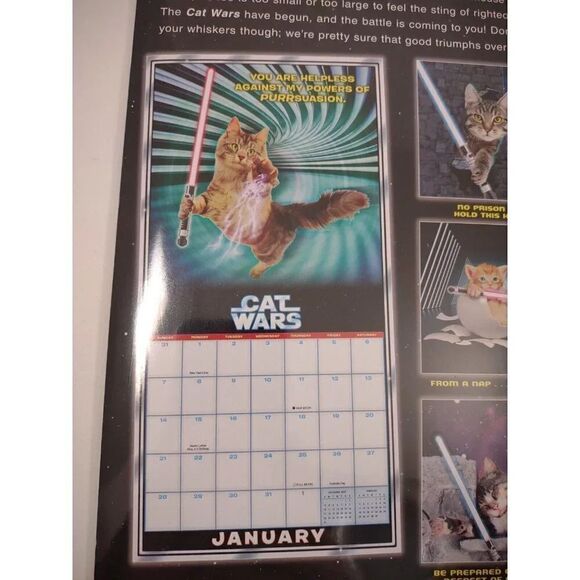 Cat Wars In A Galaxy Not Far Away Cats Rule 2024 Calendar 16 Month - Picture 9 of 12
